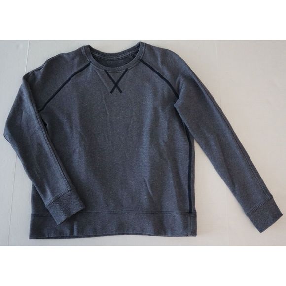 Lululemon Women's Sz L Blue Heather Just Pleat It Crew Neck Pullover Sweatshirt - Picture 1 of 11